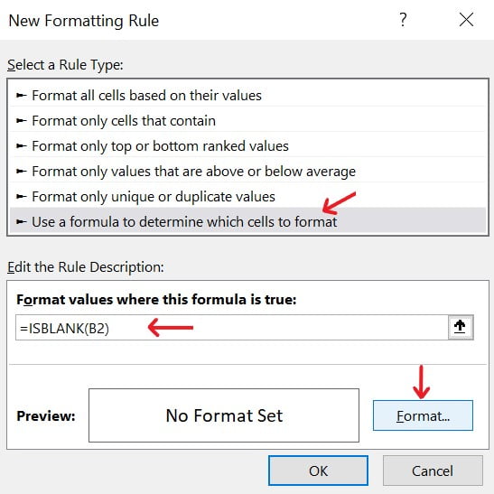 Excel ISBLANK Function Example 6