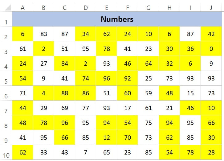 Excel-ISEVEN-Function-Example-6