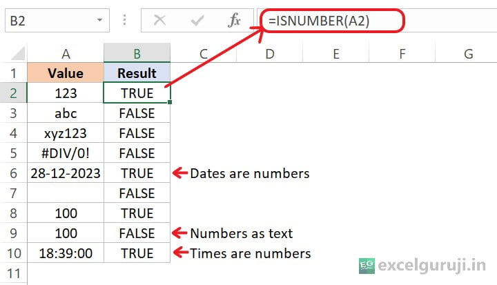 Excel-ISNUMBER-Function-Example-1