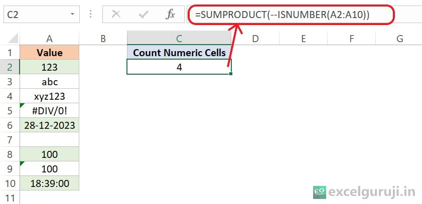 Excel-ISNUMBER-Function-Example-3