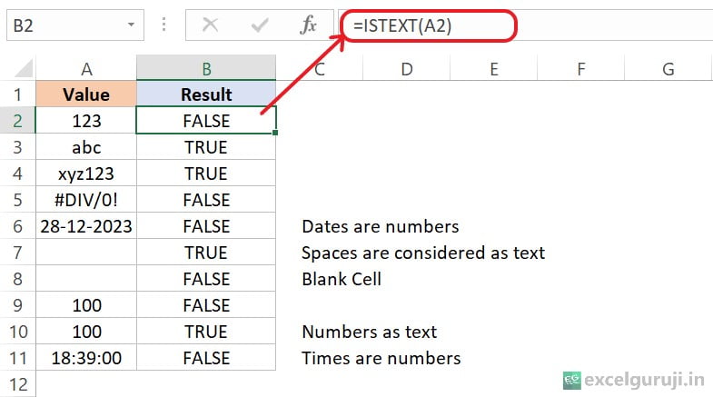 Excel-ISTEXT-Function-Example-1