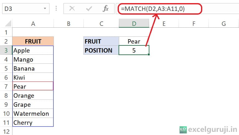 Excel-MATCH-Function-Example-1