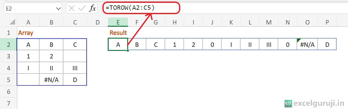 Excel-TOROW-Function-Example-1