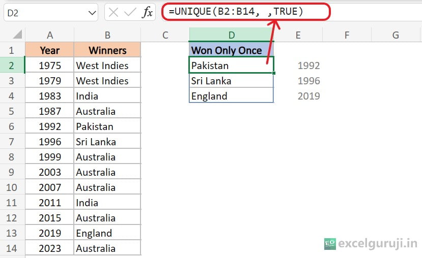 Excel-UNIQUE-Function-Example-3