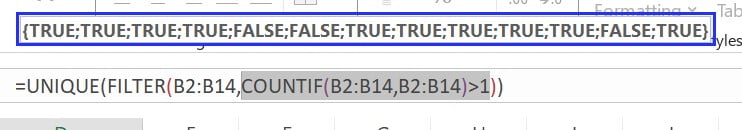 Excel UNIQUE Function Example 5