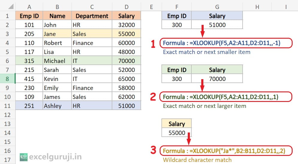 Excel XLOOKUP Function Example 7