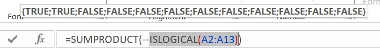 Excel ISLOGICAL Function Example 3