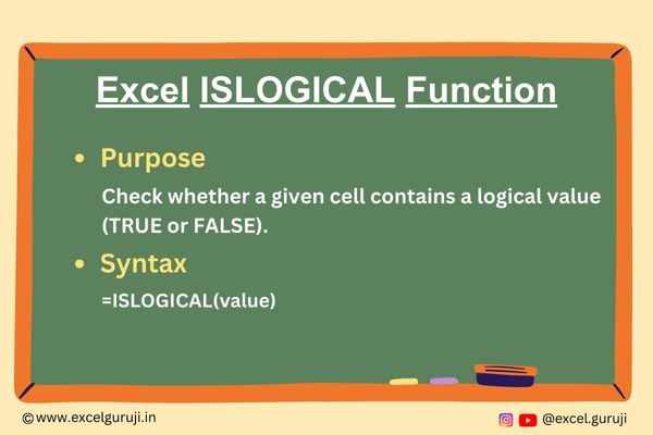 Excel ISLOGICAL Function