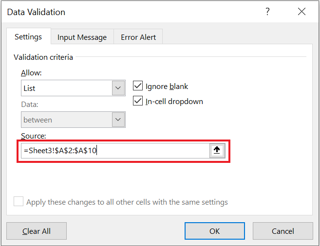 How to Create a Drop Down List in Excel From Another Worksheet