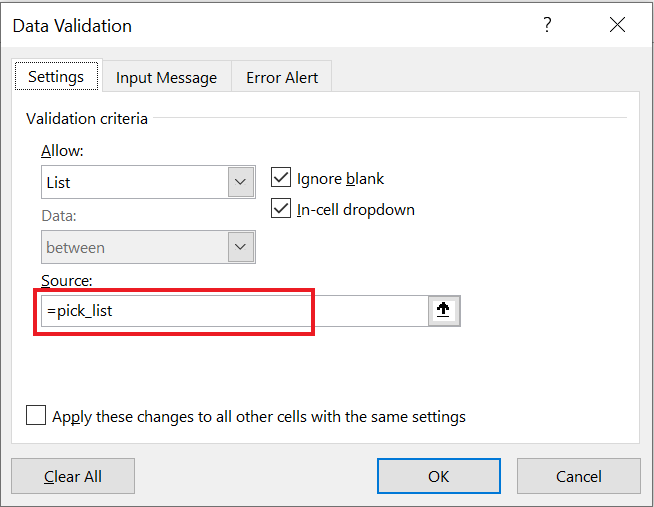 How to Create a Drop Down List in Excel From Another Workbook 4