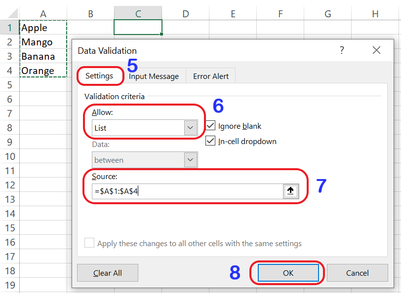 How to Create a Drop Down List in Excel Select Range 2