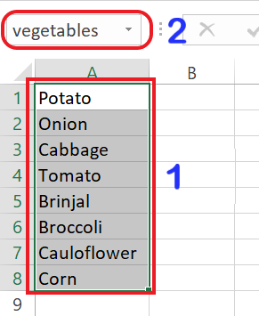 How to Create a Drop Down List in Excel Name Range 1